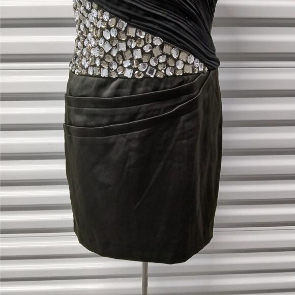Faviana Womens Cocktail Dress Size Small Black Formal Strapless Crystal Beaded - Picture 5 of 11